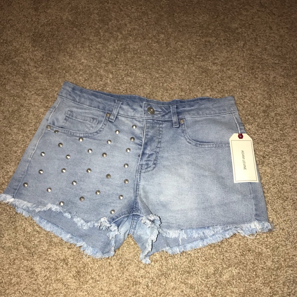 Blue light wash Adam Levine shorts